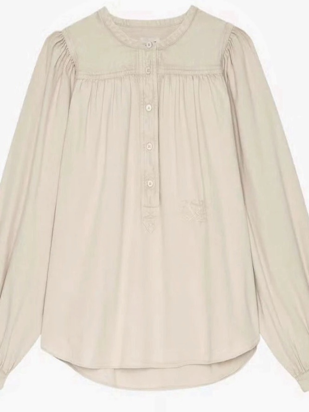Zadig & Voltaire Tigy Cotton Twill Blouse Sugar Ecru XS NWT